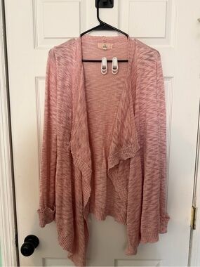 Pink Republic Dusty Rose Open-Front Draped Cardigan